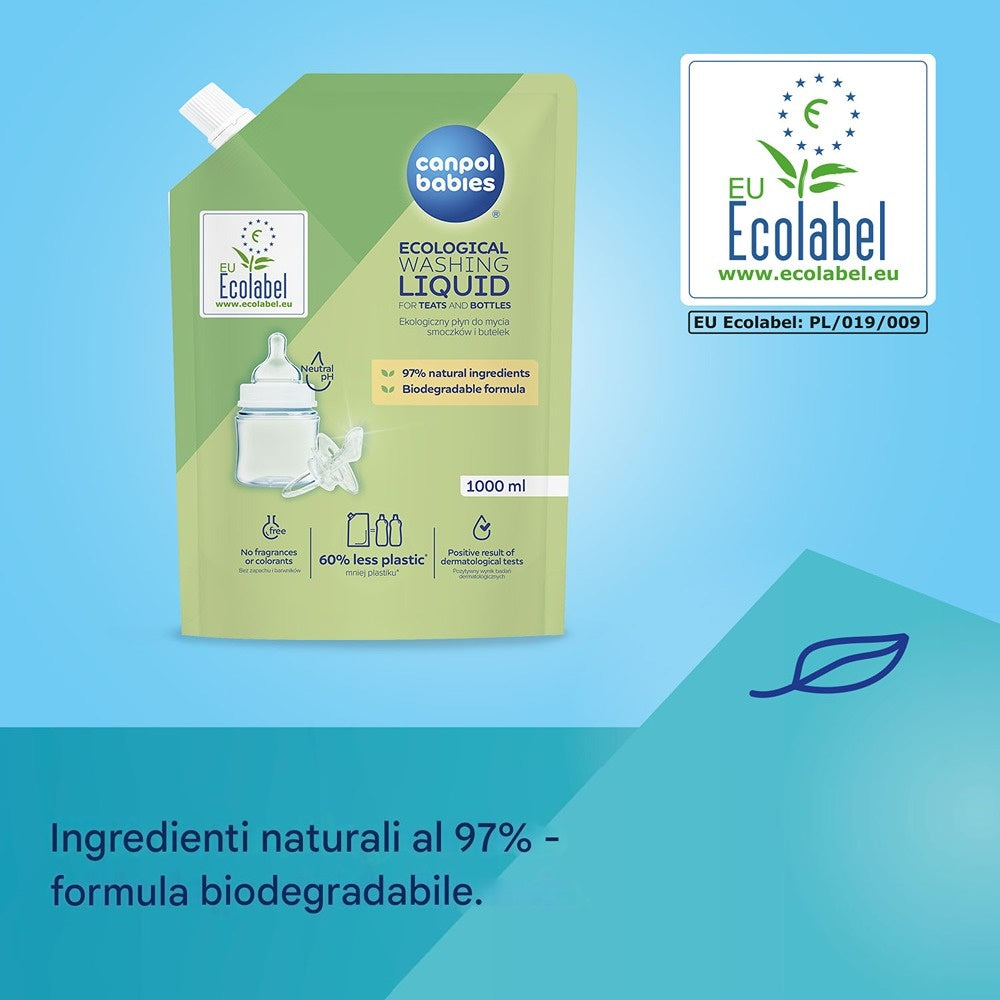 Detersivo Liquido Ecologico per Tettarelle E Biberon Ricarica 1000 ml