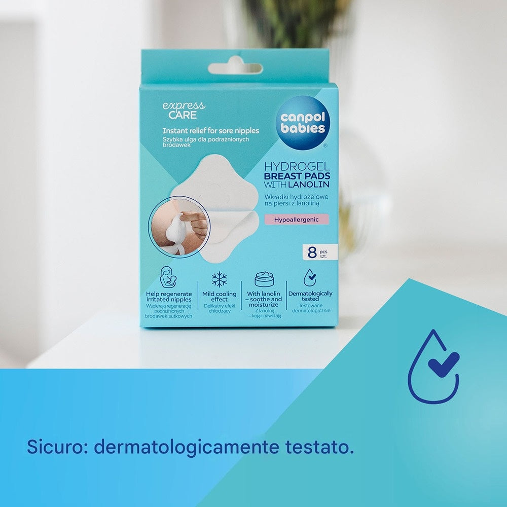 Coppette Assorbilatte Lenitive in Idrogel con Lanolina 8 pezzi