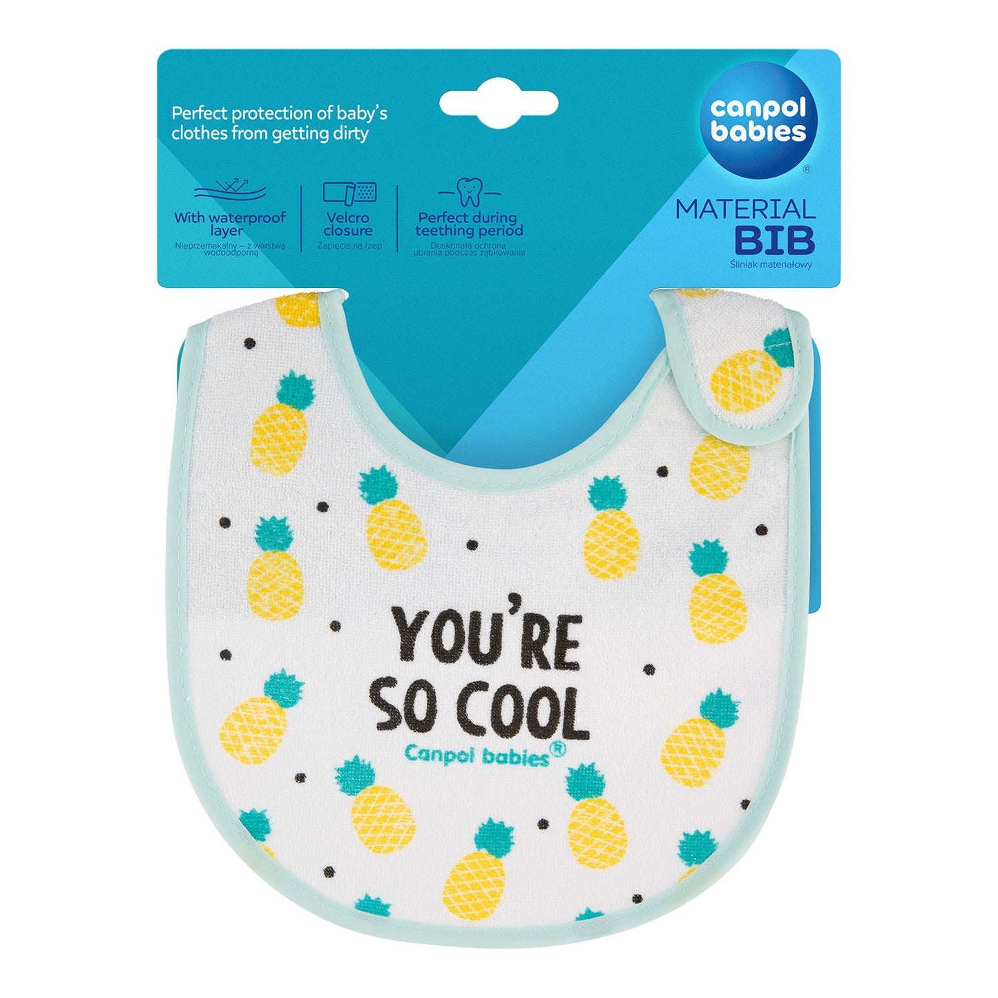 Bavaglino Impermeabile in Cotone So Cool Turchese