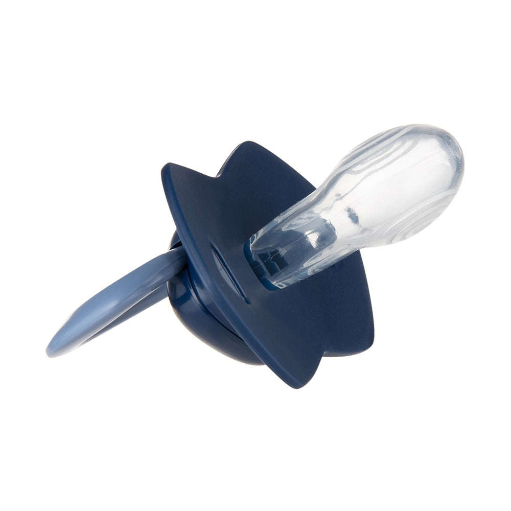 Sucette silicone Light Touch 0-6 mois symétrique or bleu 2 pièces