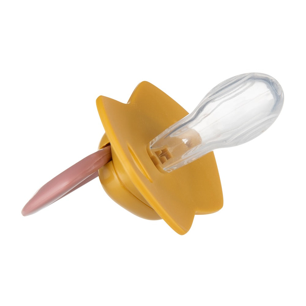 Sucette silicone Light Touch 6-18 mois symétrique or rose 2 pièces