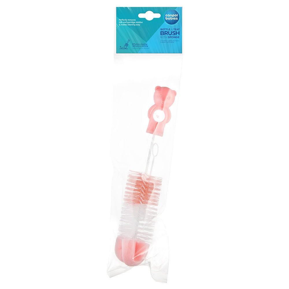 Scovolino per Biberon E Tettarelle con Spugna Rosa