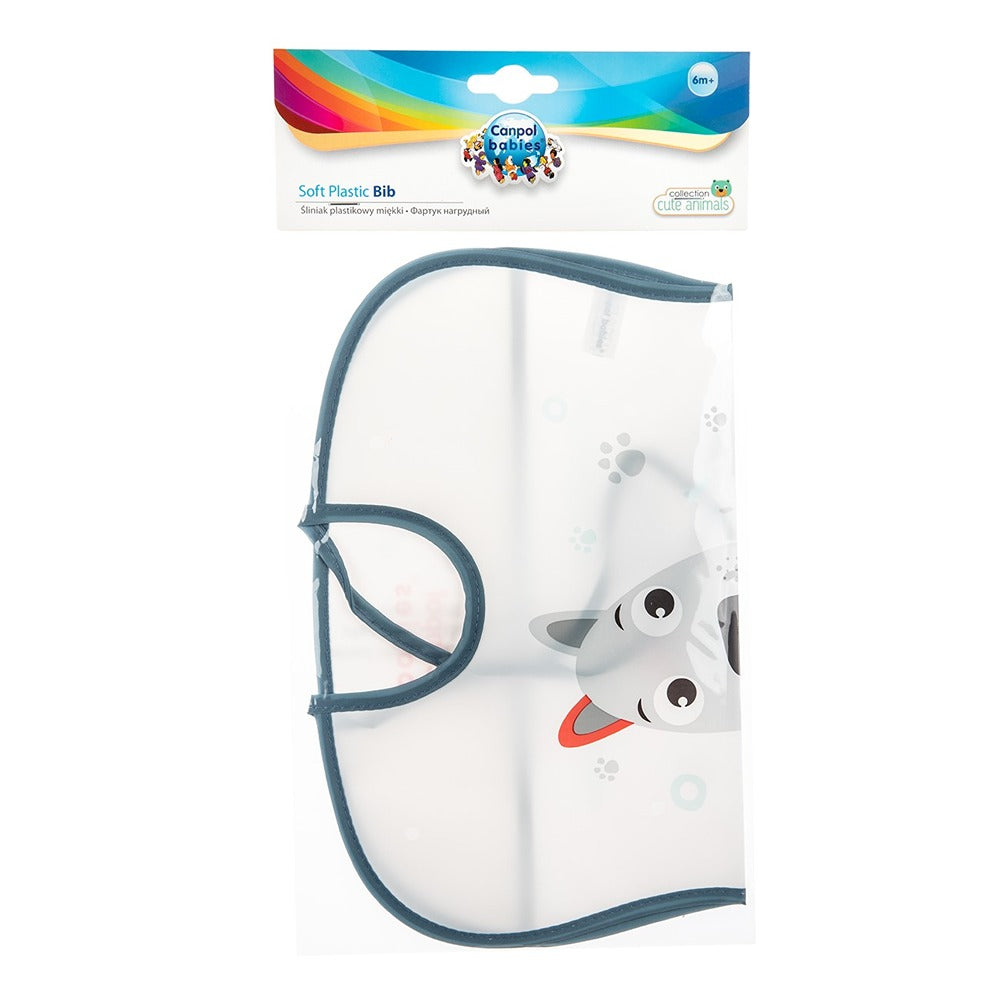 Bavaglino Morbido Lavabile Cute Animals Grigio