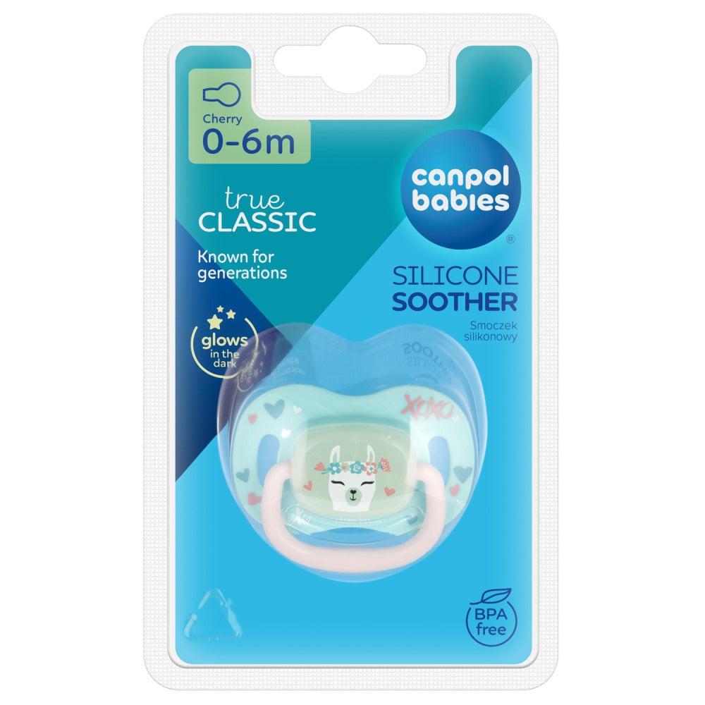 Sucette en silicone cerise 0-6 mois Animaux exotiques Lama