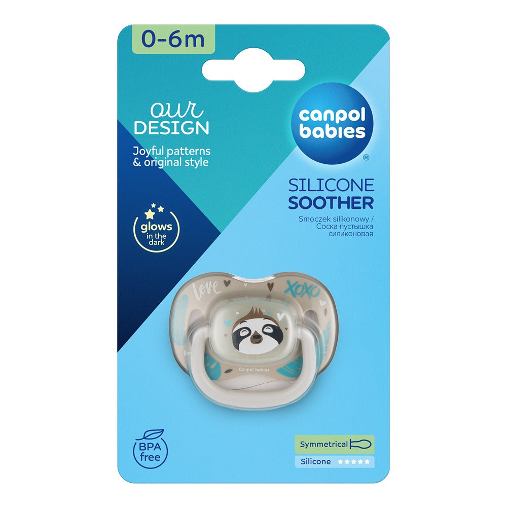 Sucette symétrique en silicone motif animal exotique et paresseux, 0 à 6 mois