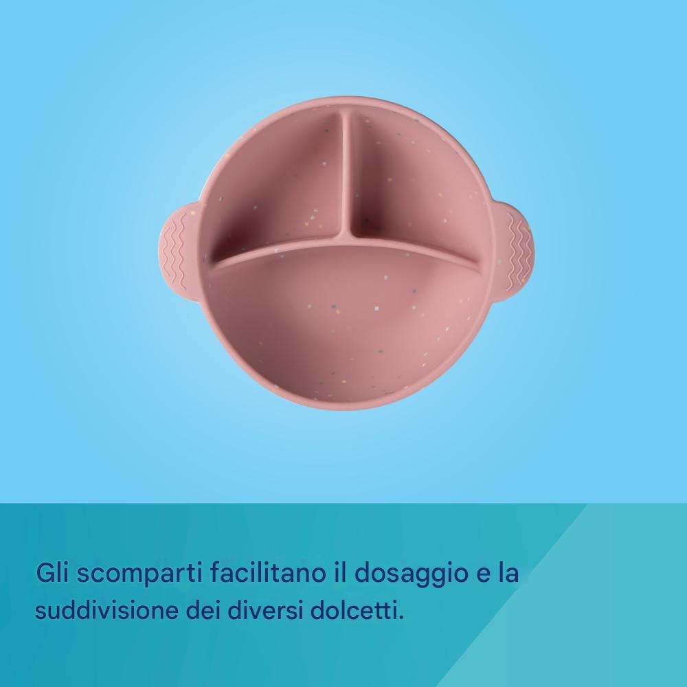 Bol en silicone à 3 compartiments avec ventouse 360 ml Gris