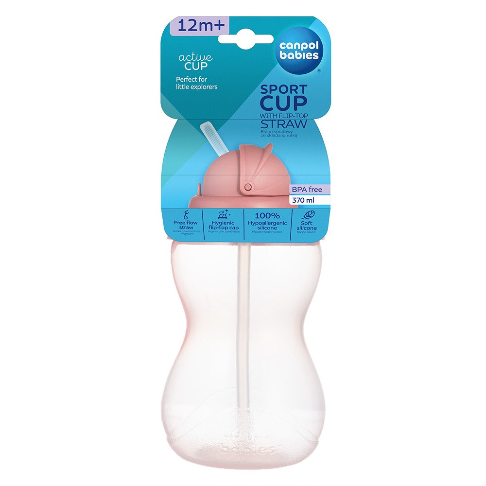 Sport Cup con Cannuccia in Silicone Flip-Top 370 ml Rosa