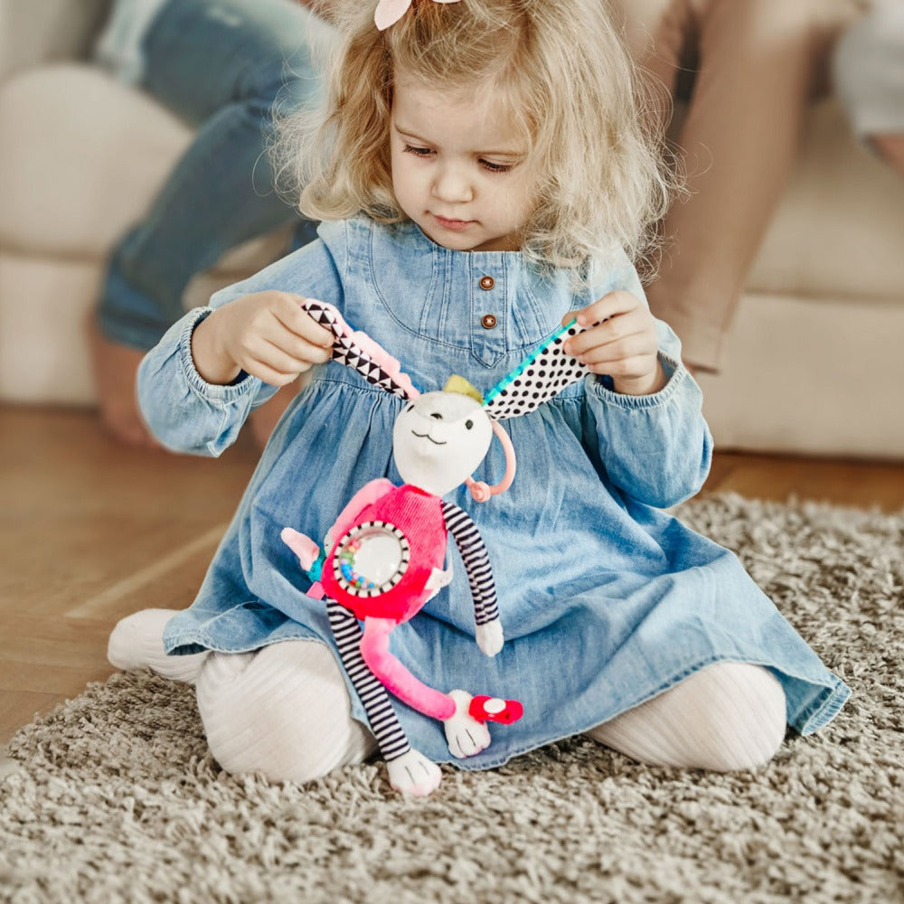 Peluche con Sonaglio E Specchio Long Ears Rosa