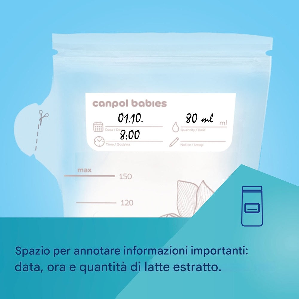 Sacchetti per la Conservazione del Latte Materno 25 pezzi