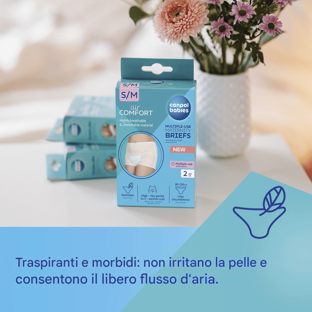 Slip Premaman in Rete Multiuso 2 Pezzi Taglia L/XL