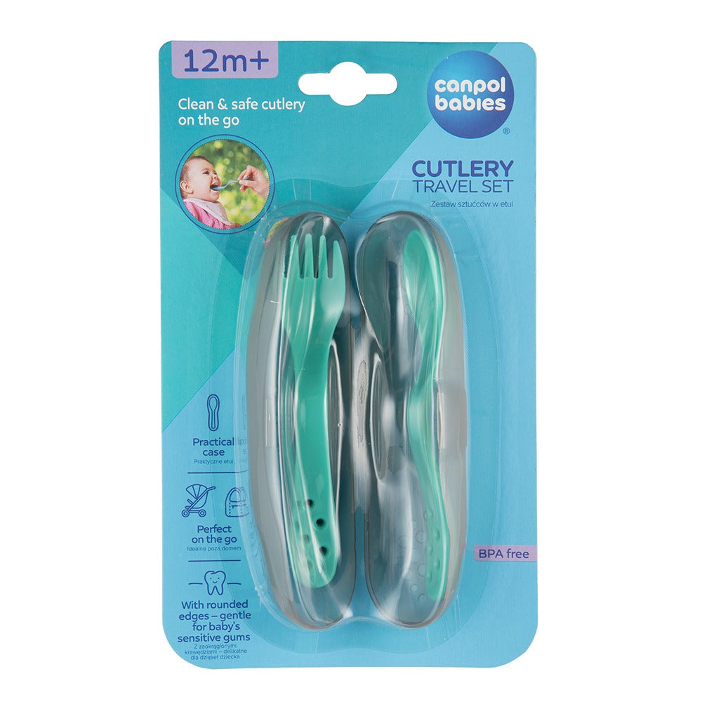 Set di Posate da Viaggio con Custodia Turchese