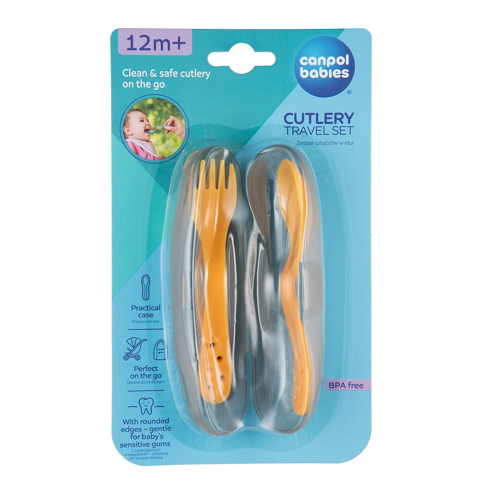 Set di Posate da Viaggio con Custodia Giallo