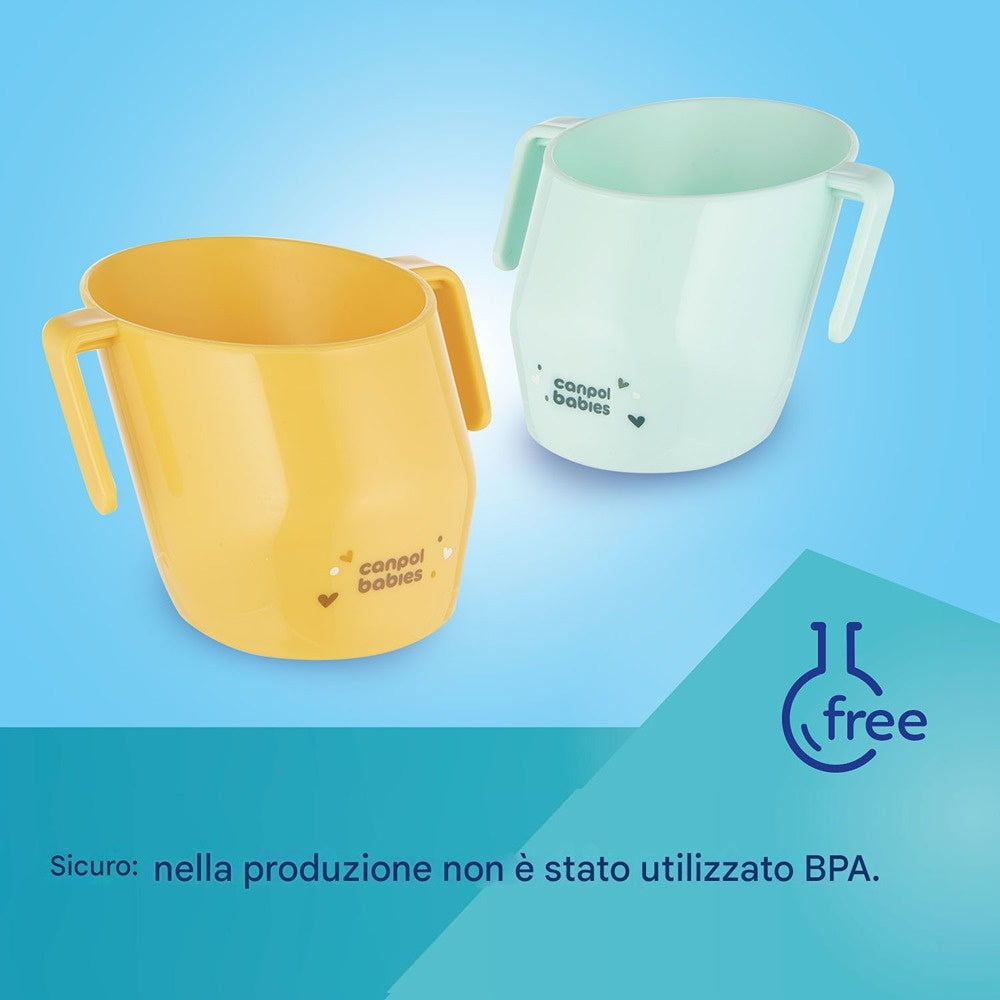 Tazza Intelligente con Manici per Insegnare ai Bambini a Bere Gialla