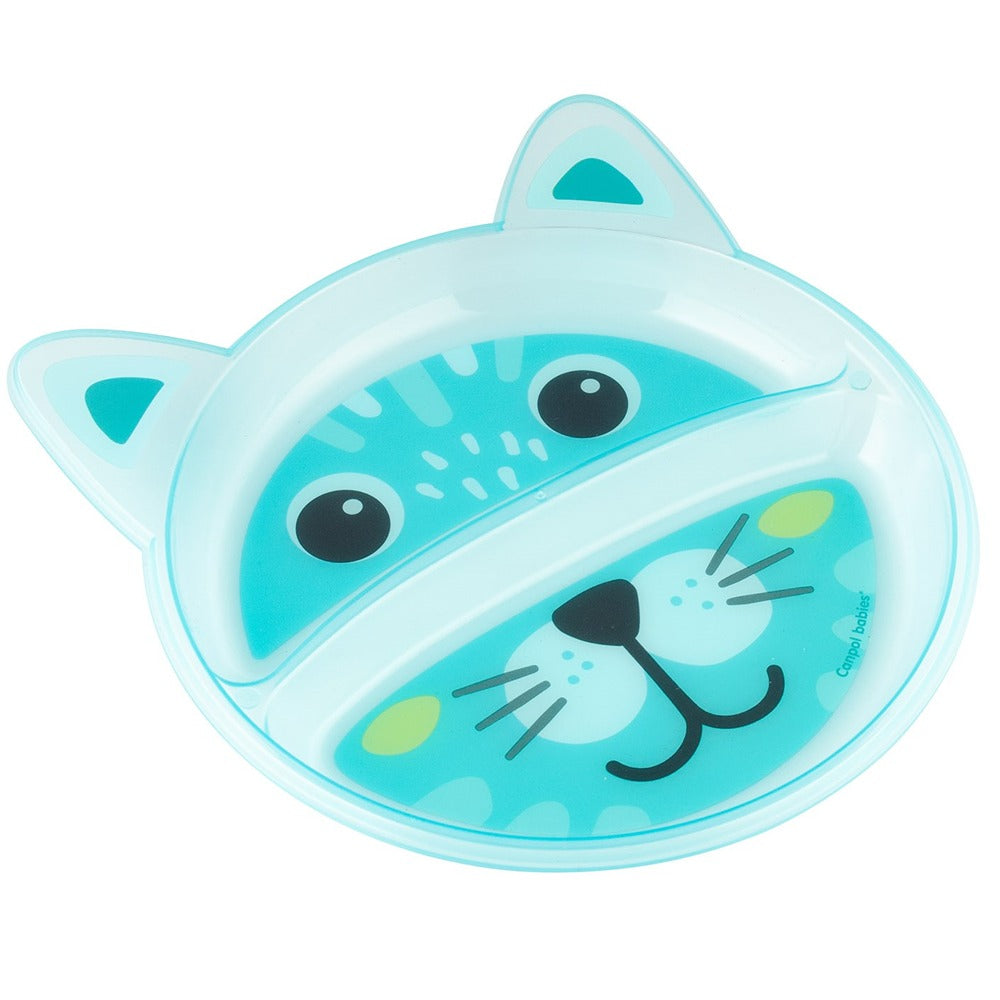 Assiette en plastique compartimentée assortie Happy Facs