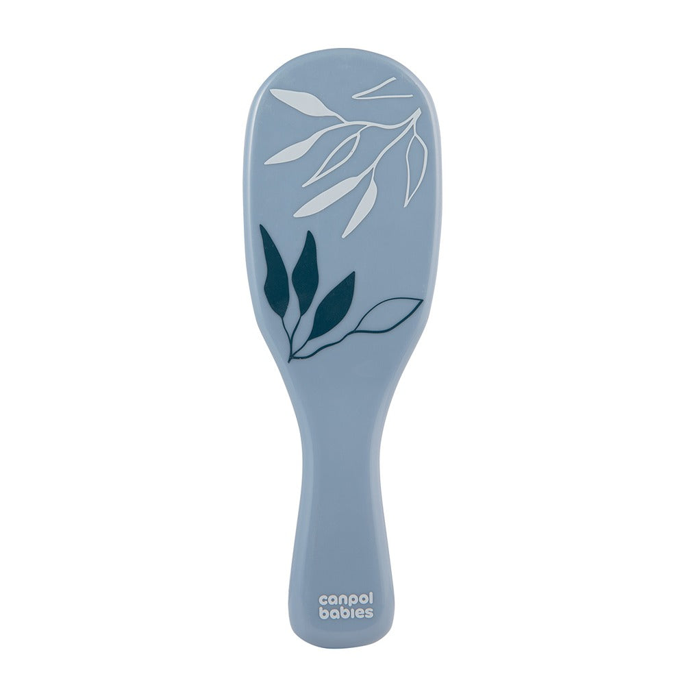 Brosse et peigne en poils naturels bleu doré