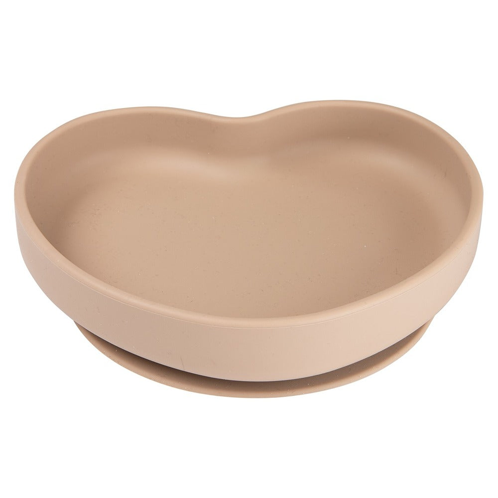 Piatto in Silicone con Ventosa Heart Beige
