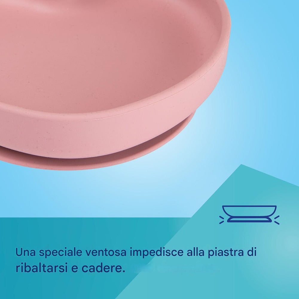 Piatto in Silicone con Ventosa Heart Beige