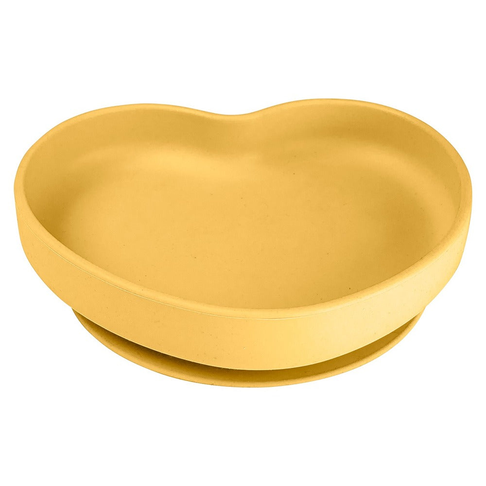 Piatto in Silicone con Ventosa Heart Giallo