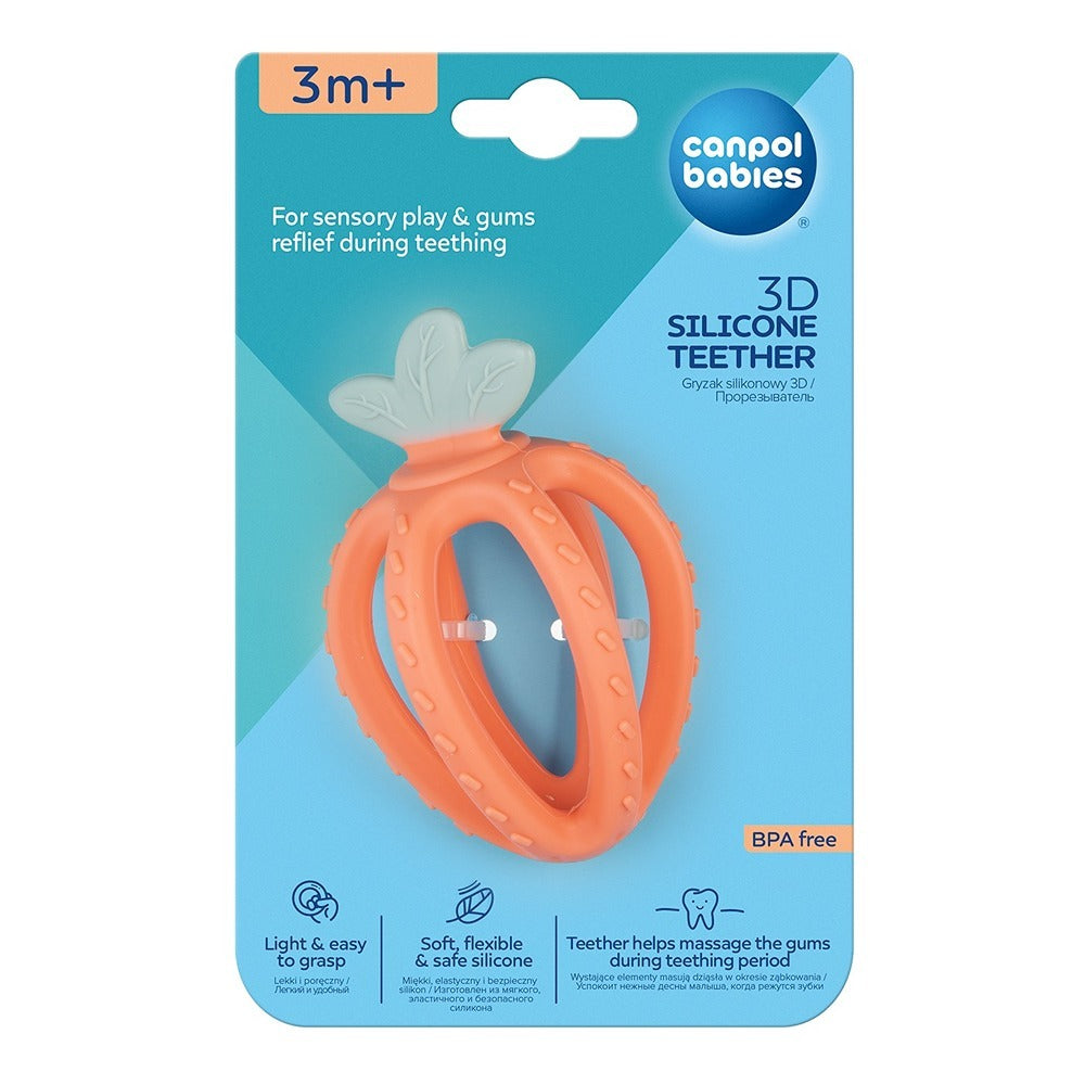 Massaggiagengive Sensoriale 3D in Silicone Fragola Arancione