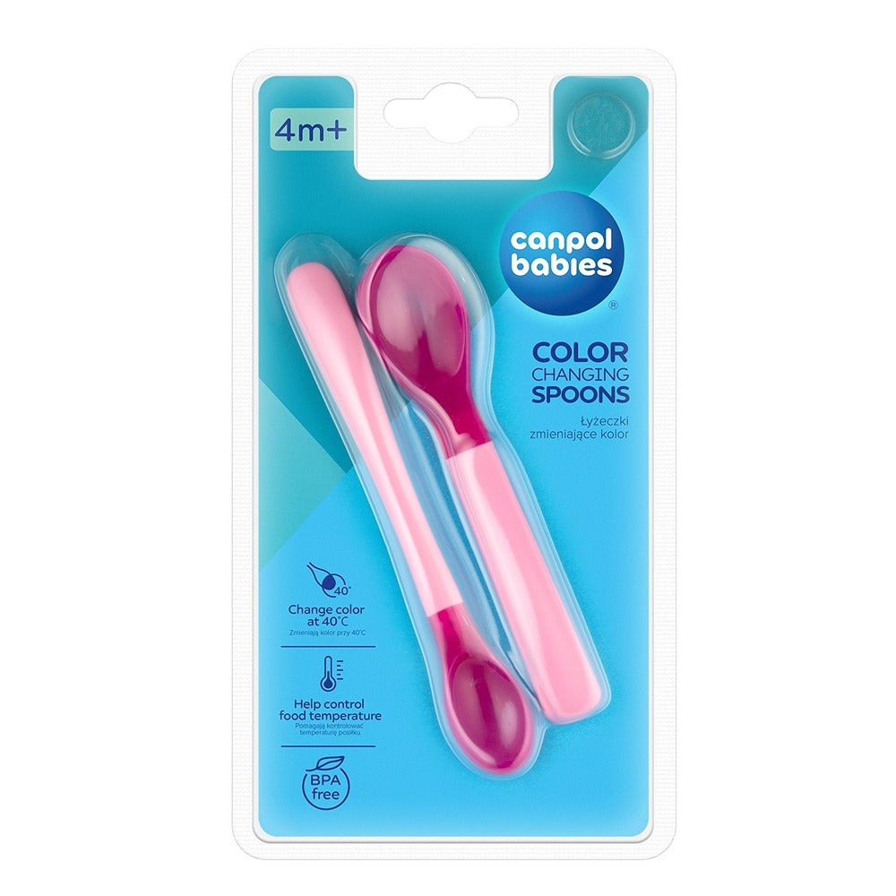 Set di Cucchiai Magici che Cambiano Colore 2 Pezzi Rosa