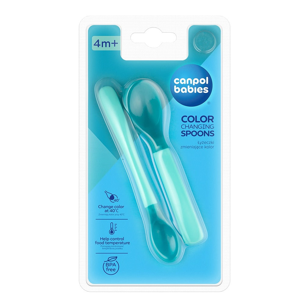 Set di Cucchiai Magici che Cambiano Colore 2 Pezzi Turchese