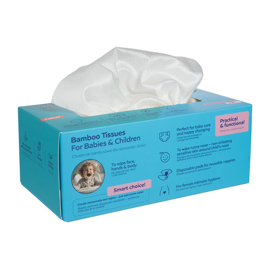 Fazzoletti in Bambù Asciutti per Neonati & Bambini 100 Pezzi.