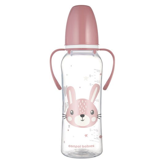 Biberon a Collo Stretto con Manici 250 ml Cute Animals Rosa