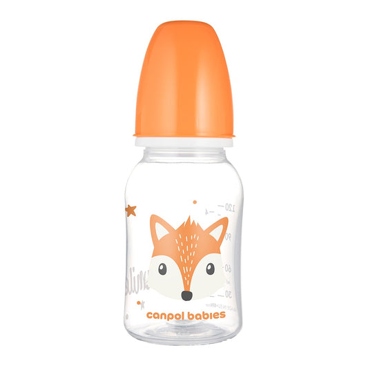 Biberon a Collo Stretto 120 ml Cute Animals Arancione