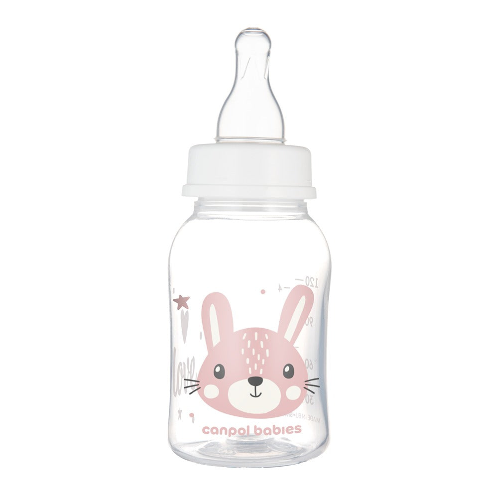 Biberon a Collo Stretto 120 ml Cute Animals Rosa