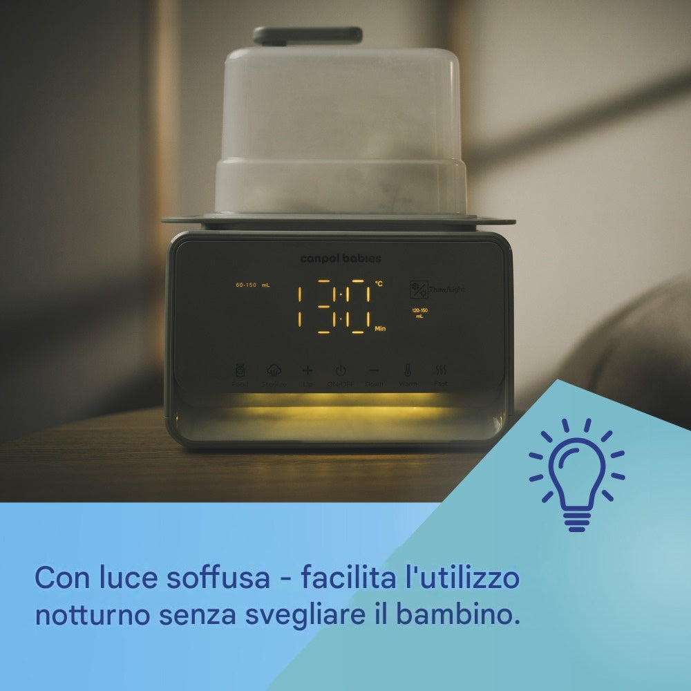 Scaldabiberon & Sterilizzatore 7 in 1 con Termostato E Lampada