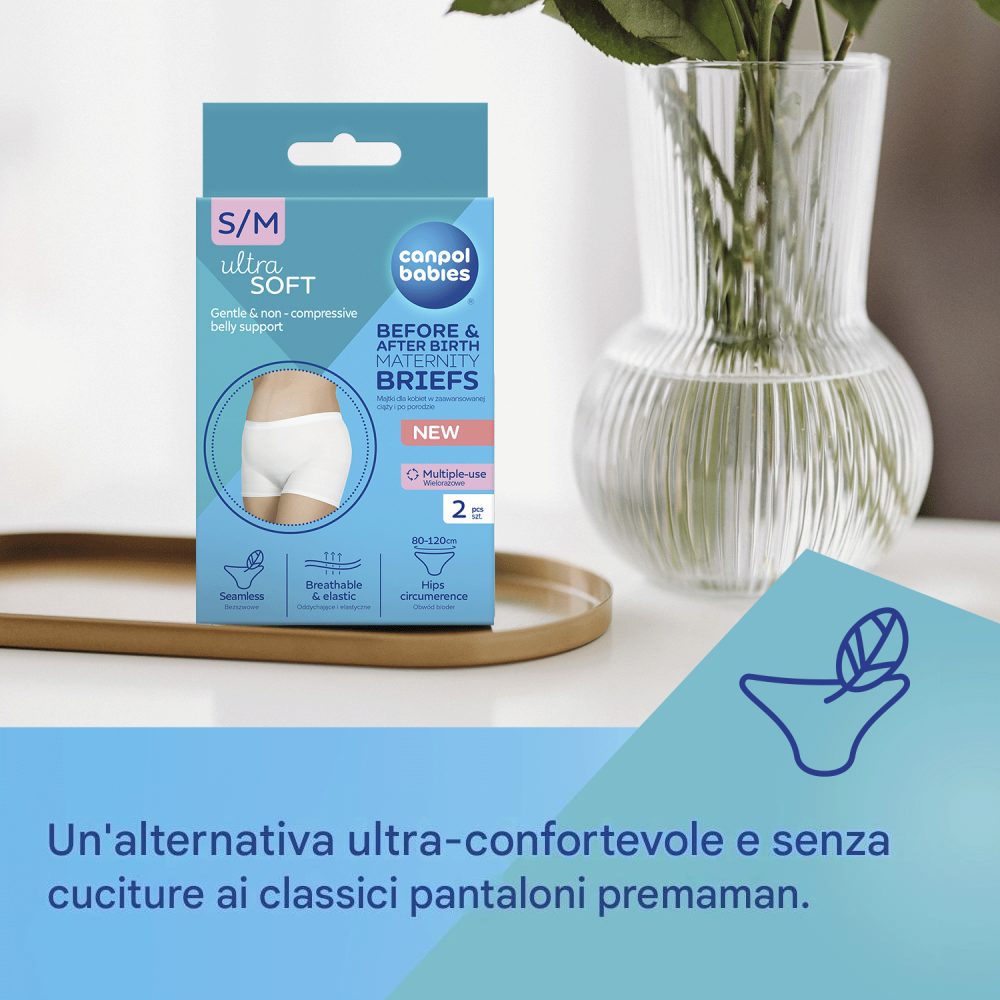 Slip Premaman Prima & Dopo Parto 2 Pezzi S/M