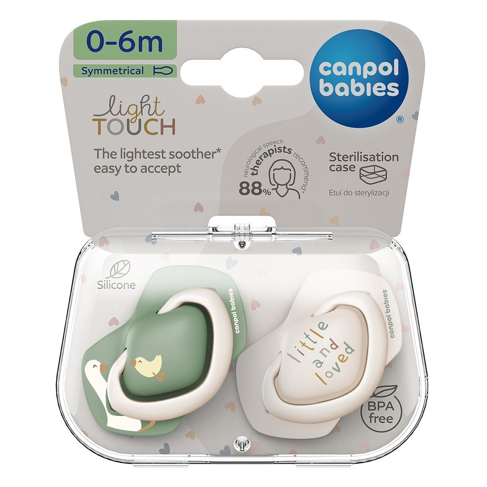 Sucette silicone Light Touch 0-6 mois Oie symétrique 2 pièces