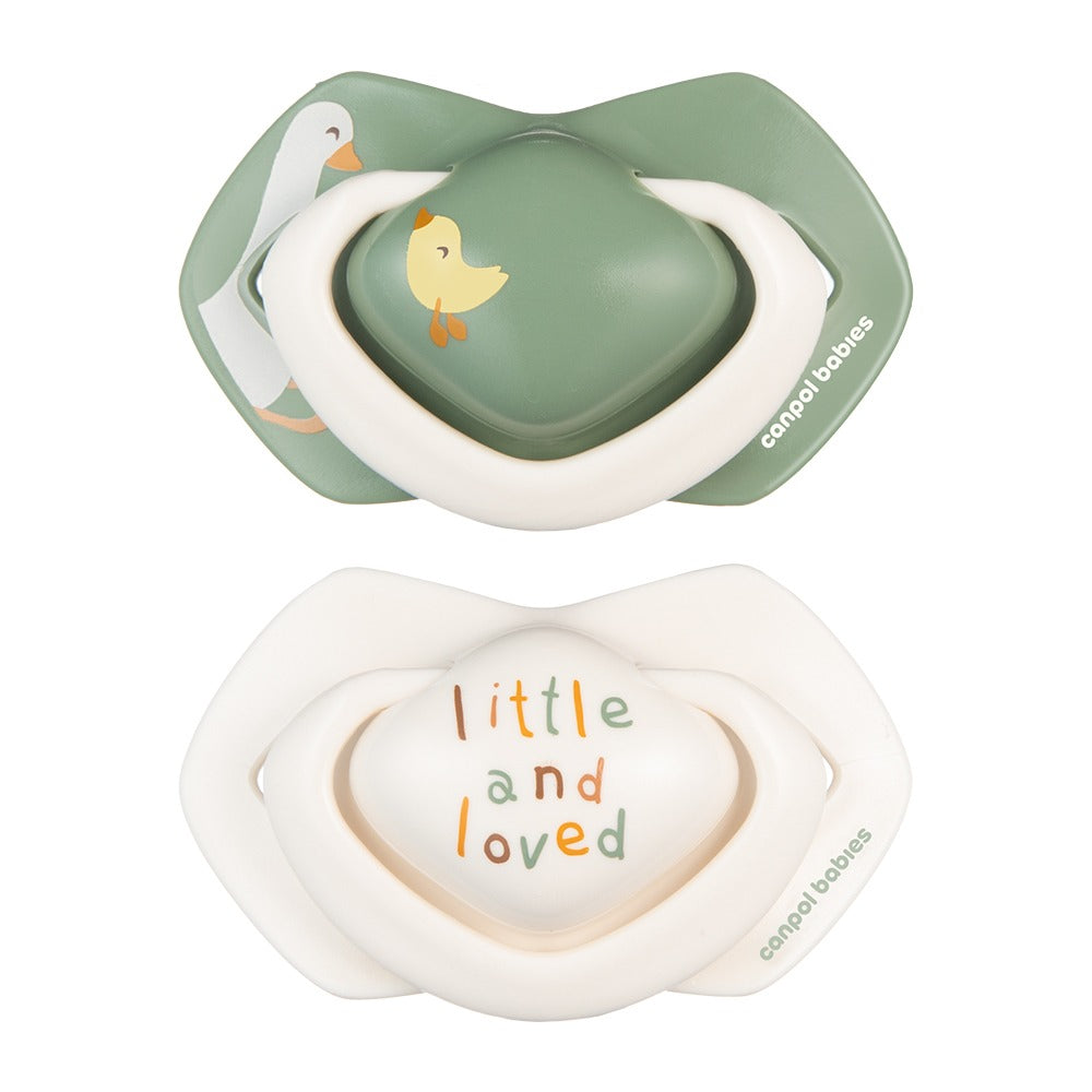 Sucette silicone Light Touch 6-18 mois Oie symétrique 2 pièces
