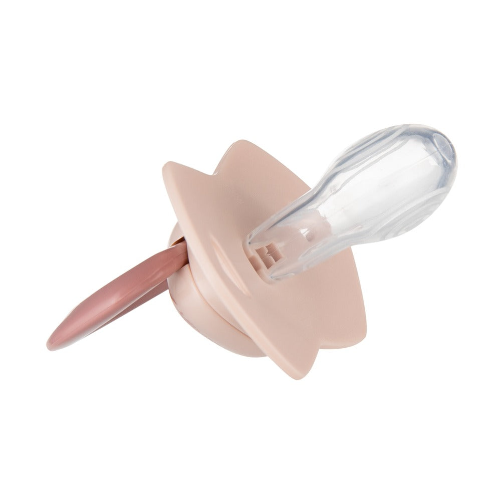 Sucette silicone Light Touch 6-18 mois symétrique or rose 2 pièces