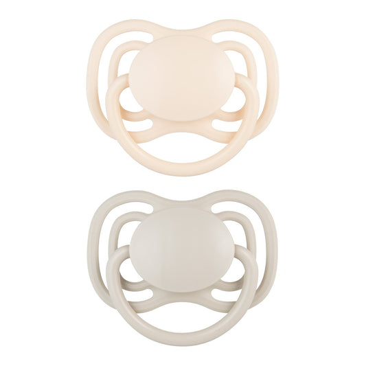 DentalAir Ciuccio Simmetrico in Silicone 18+ Mesi Nude Crema 2 Pezzi