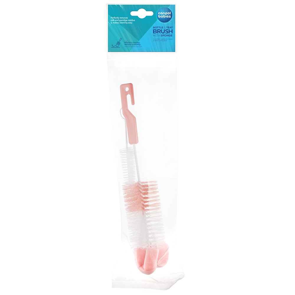 Scovolino per Biberon E Tettarelle con Spugna Rosa