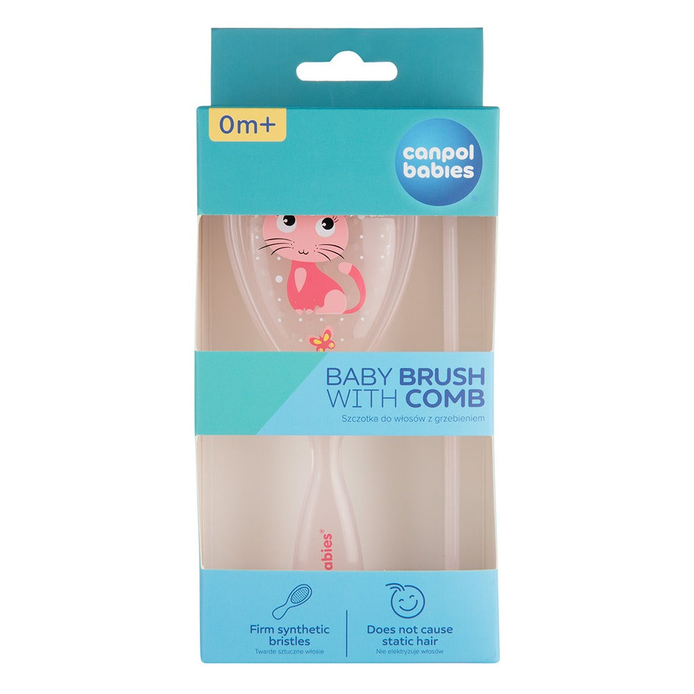 Set Spazzola E Pettine Morbidi per Bambini Cute Animals Colri Assortiti
