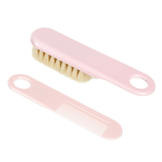 Set Spazzola E Pettine con Setole Naturali Morbide Rosa