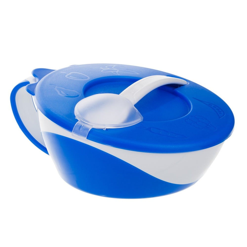 Bol bleu Little Cow avec cuillère et couvercle 350 ml