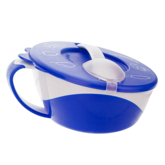 Ciotola con Cucchiaio E Coperchio 350ml Little Cow Blu