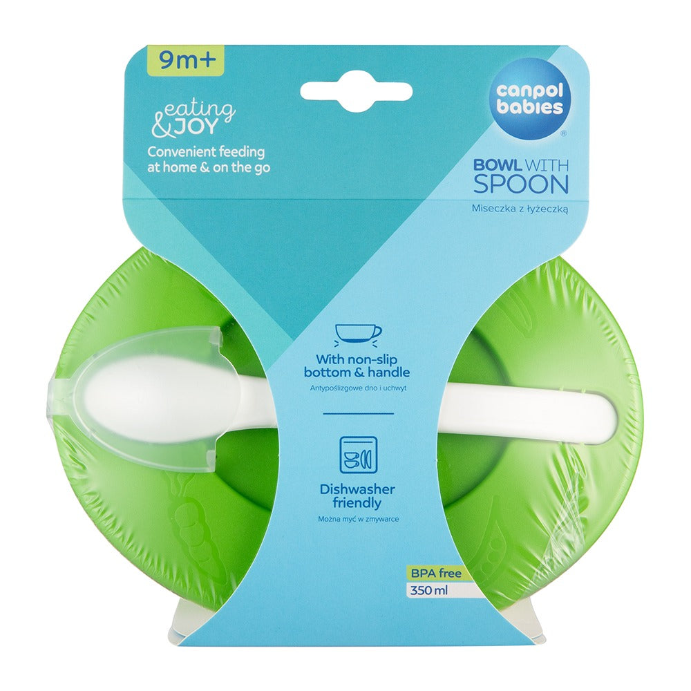 Bol vert Little Cow avec cuillère et couvercle 350 ml