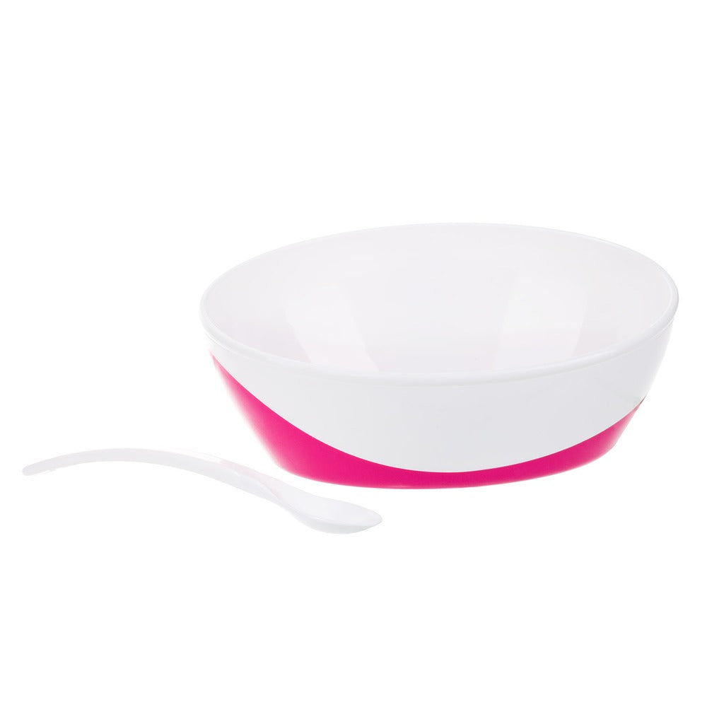 Bol rose Little Cow avec cuillère et couvercle 350 ml