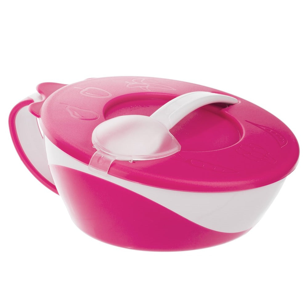 Bol rose Little Cow avec cuillère et couvercle 350 ml