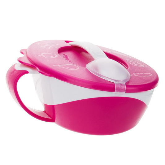Ciotola con Cucchiaio E Coperchio 350ml Little Cow Rosa