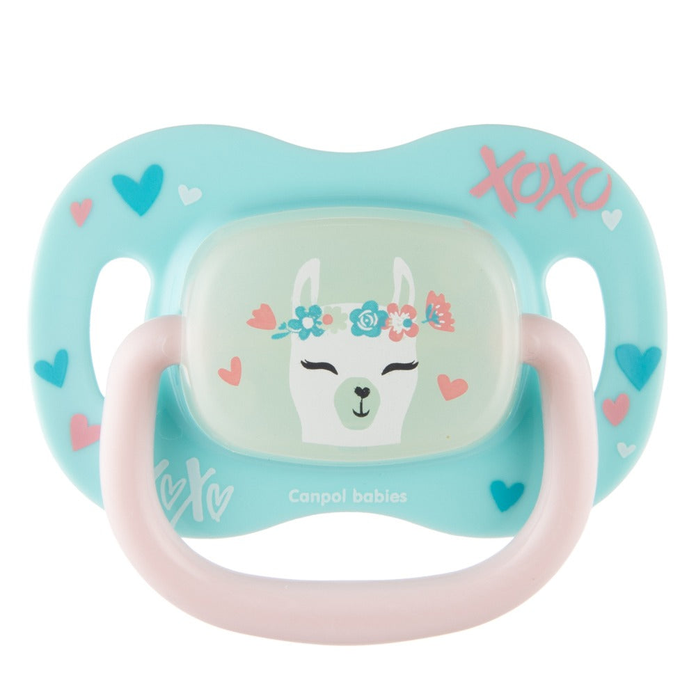 Sucette en silicone cerise 0-6 mois Animaux exotiques Lama