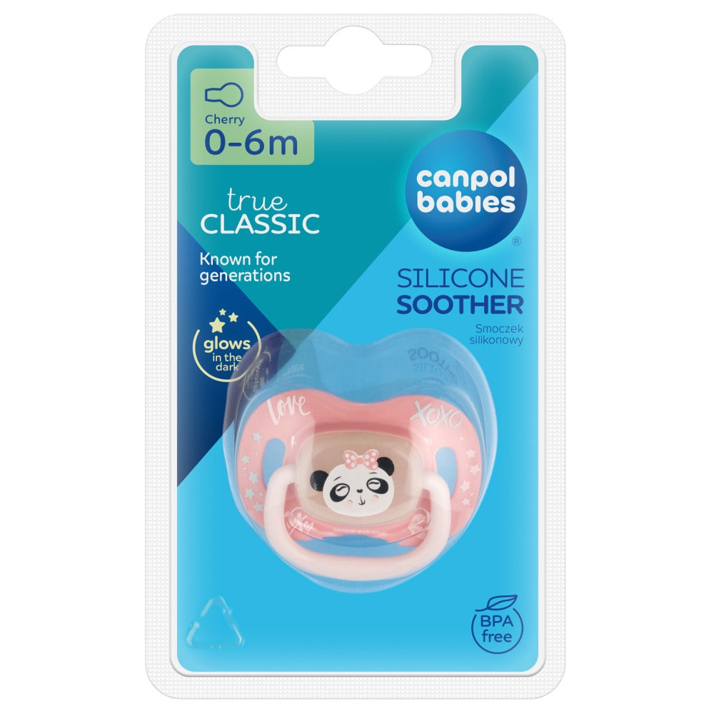 Sucette en silicone cerise 0-6 mois Animaux exotiques Panda