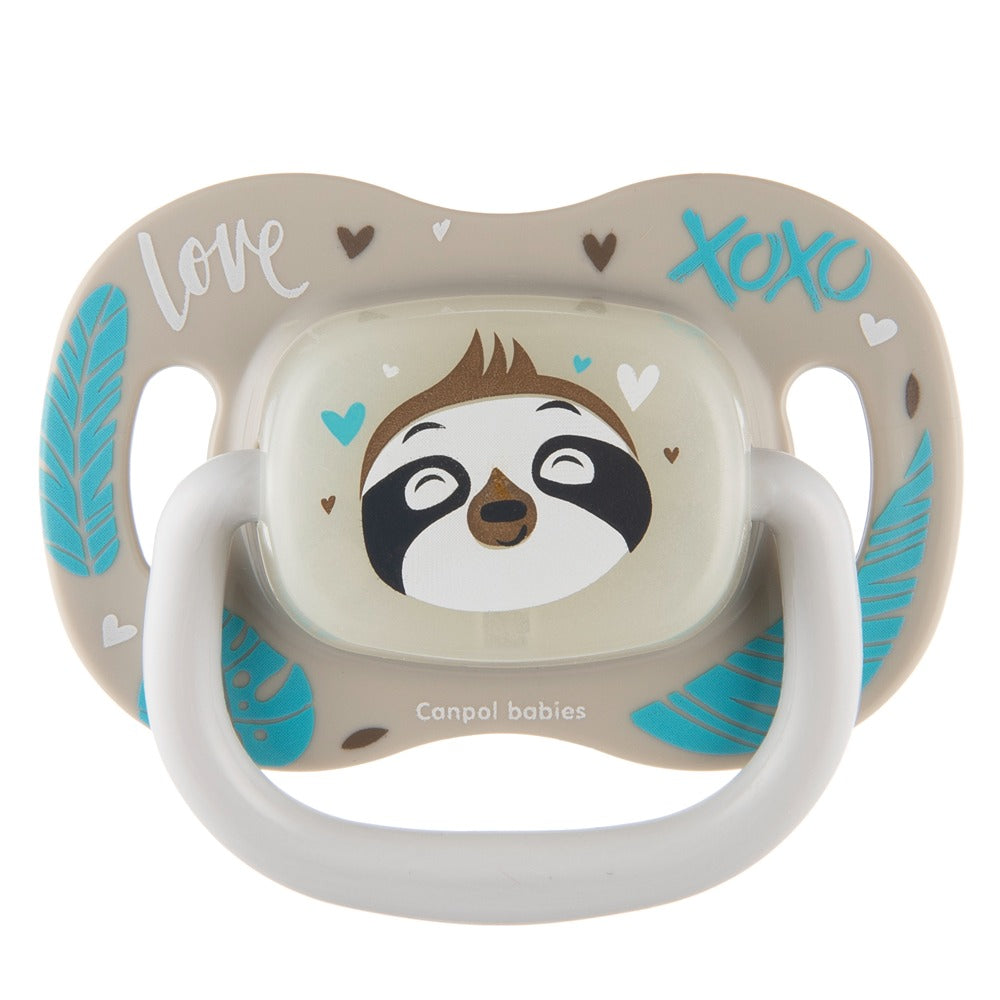 Sucette symétrique en silicone motif animal exotique et paresseux, 6 à 18 mois