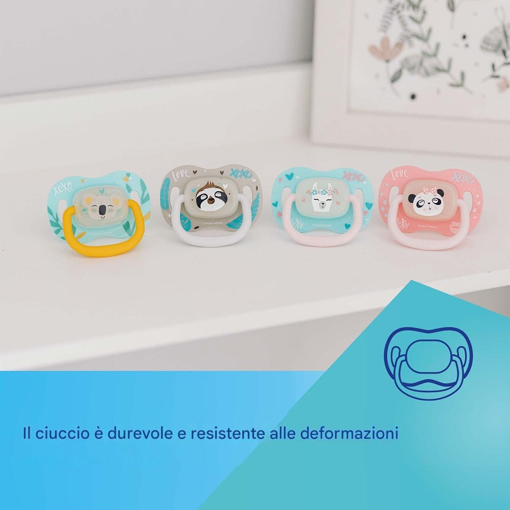 Ciuccio Simmetrico in Silicone Exotic Anilmals Glow Koala 6-18 Mesi