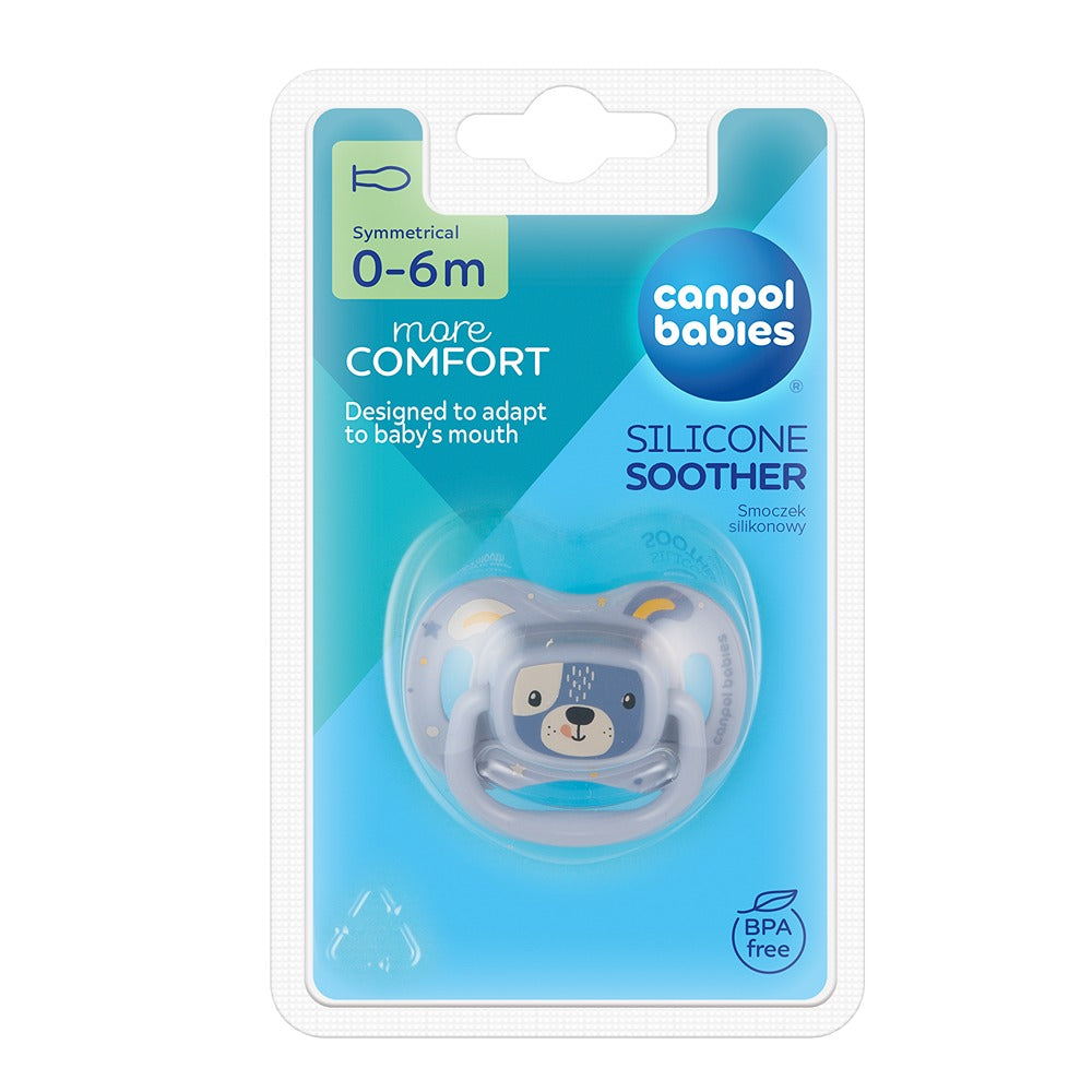 Sucette en silicone bleu animaux mignons 0-6 mois
