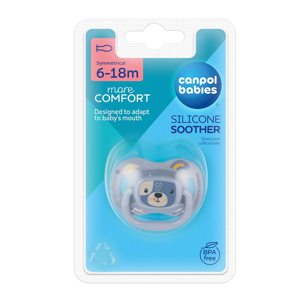 Sucette en silicone bleu animaux mignons 6-18 mois